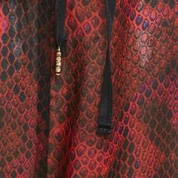 Pre Owned Roberto Cavalli Burgundy Animal Printed Chiffon Palazzo Pants S