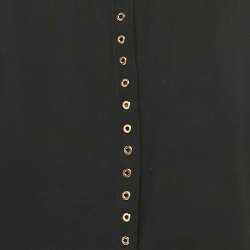 Pre Owned Roberto Cavalli Black Grommet Detail Skirt and Top Set M/L