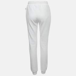 Pre Owned Roberto Cavalli Sport White Logo Print Cotton Joggers M