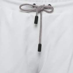 Pre Owned Roberto Cavalli Sport White Logo Print Cotton Joggers M