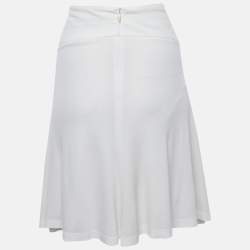 Pre Owned Roberto Cavalli White Jersey Embellished Waist Mini Skirt M