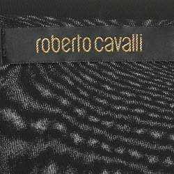Pre Owned Roberto Cavalli Black Jersey Flared Short Skirt M