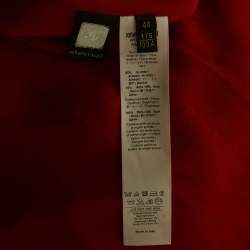 Pre Owned Roberto Cavalli Red Crepe Ruched Slit Maxi Dress M