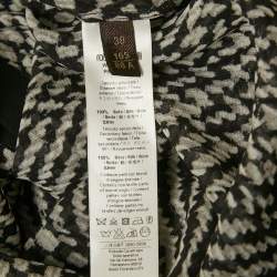 Pre Owned Roberto Cavalli Black Silk Monochrome Sheer Blouse S