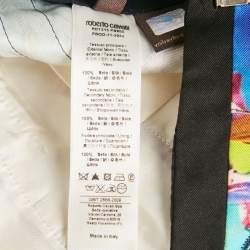 Pre Owned Roberto Cavalli Multicolor Floral Print Silk Trousers M