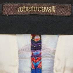 Pre Owned Roberto Cavalli Multicolor Floral Print Silk Trousers M