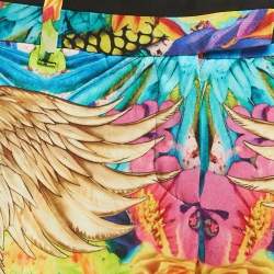 Pre Owned Roberto Cavalli Multicolor Floral Print Silk Trousers M