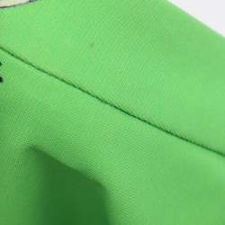 Pre Owned Roberto Cavalli Green/Multicolor Printed Jersey Mini Skirt M