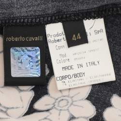 Pre Owned Roberto Cavalli Multicolor Floral Print Stretch Silk Camisole Tops M