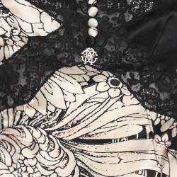 Pre Owned Roberto Cavalli Multicolor Floral Print Stretch Silk Camisole Tops M