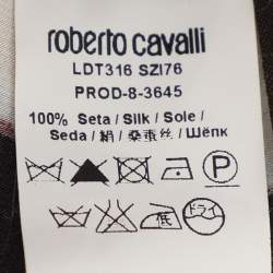 Pre Owned Roberto Cavalli Multicolor Printed Satin Maxi Skirt L