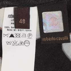 Pre Owned Roberto Cavalli Multicolor Printed Satin Maxi Skirt L