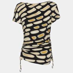 Pre Owned Roberto Cavalli Multicolor Jersey Ruched Top L