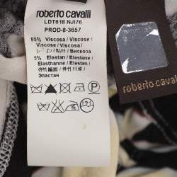 Pre Owned Roberto Cavalli Multicolor Jersey Ruched Top L