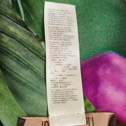 Pre Owned Roberto Cavalli Green Floral Print Silk Kaftan Top S