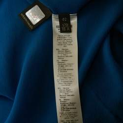 Pre Owned Roberto Cavalli Blue Floral Print Jersey Cut-Out Maxi Dress M