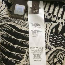 Pre Owned Roberto Cavalli Black Lurex Jacquard Lace-Up Pencil Skirt S