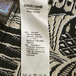 Pre Owned Roberto Cavalli Black Lurex Jacquard Lace-Up Pencil Skirt S