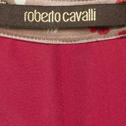 Pre Owned تنورة روبرتو كافالي ماكسي حرير مكسرة مطبوعة زهور متعددة الألوان مقاس متوسط (ميديم)