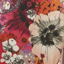 Pre Owned تنورة روبرتو كافالي ماكسي حرير مكسرة مطبوعة زهور متعددة الألوان مقاس متوسط (ميديم)