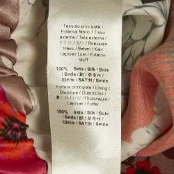 Pre Owned Roberto Cavalli Multicolor Floral Print Silk Straight Leg Pants M