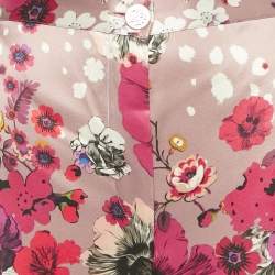 Pre Owned Roberto Cavalli Multicolor Floral Print Silk Straight Leg Pants M