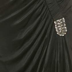 Pre Owned Roberto Cavalli Black Embellished Jersey One Shoulder Mini Dress M 