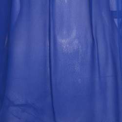 Pre Owned Roberto Cavalli Blue Silk Tassel Detailed Sheer Blouse S