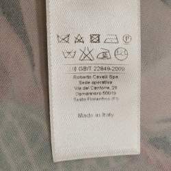 Pre Owned Roberto Cavalli Multicolor Floral Print Jersey V-Neck Top S