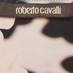 Pre Owned Roberto Cavalli Multicolor Floral Print Jersey V-Neck Top S