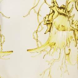 Pre Owned Roberto Cavalli Off White/Yellow Printed Silk Drawstring Playsuit M