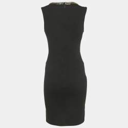 Pre Owned Roberto Cavalli Black Snake Embellished Jersey Mini Dress S