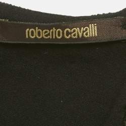 Pre Owned Roberto Cavalli Black Snake Embellished Jersey Mini Dress S