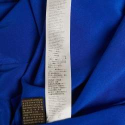 Pre Owned Roberto Cavalli Blue Embellished Silk Sleeveless Top S