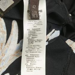 Pre Owned Roberto Cavalli Black Printed Jersey Short Dress M
