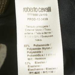 Pre Owned Roberto Cavalli Black Printed Jersey Short Dress M