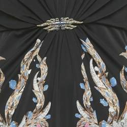 Pre Owned Roberto Cavalli Black Printed Jersey Short Dress M