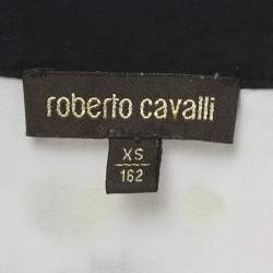 Pre Owned Roberto Cavalli Brown Floral Print Cotton Mini Dress XS