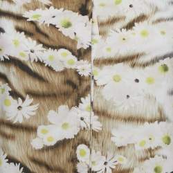 Pre Owned Roberto Cavalli Brown Floral Print Cotton Mini Dress XS