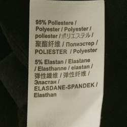 Pre Owned Roberto Cavalli Sport Black Animal Print Trim Crepe Zip Up Jacket S