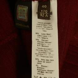 Pre Owned Roberto Cavalli Burgundy Wool Knit Sleeveless Bodycon Dress S