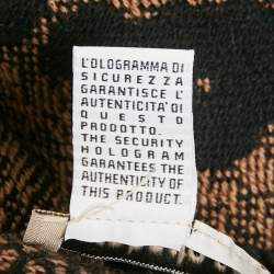 Pre Owned Roberto Cavalli Brown Jacquard Wool Fringed Poncho One Size  