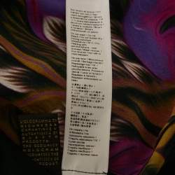 Pre Owned Roberto Cavalli Purple Floral Print Silk Neck Tie Detail Blouse L