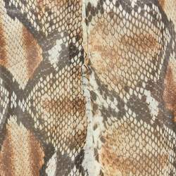 Pre Owned Roberto Cavalli Brown Python Print Cotton Blend Short Shirt Dress M