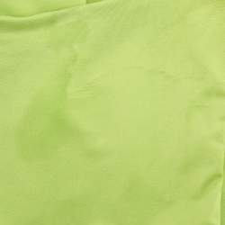 Pre Owned Roberto Cavalli Green Stretch Satin Sequin Embellished Long Dress M