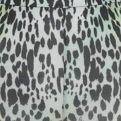 Pre Owned Roberto Cavalli Green Animal Print Jersey Leggings XS