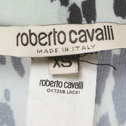 Pre Owned Roberto Cavalli Green Animal Print Jersey Leggings XS