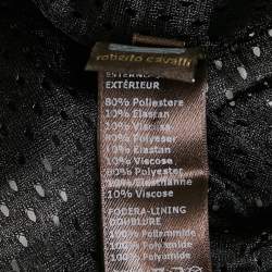 Pre Owned Roberto Cavalli Gym Multicolor Printed Velvet Zip -Up Jacket S 