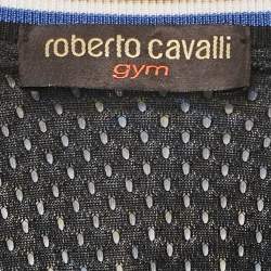 Pre Owned Roberto Cavalli Gym Multicolor Printed Velvet Zip -Up Jacket S 