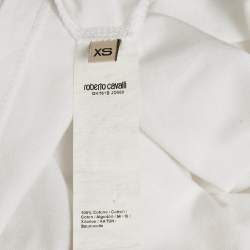 Pre Owned Roberto Cavalli Multicolor Jersey Walk of Fame Patched Crew Neck T-Shirt XS